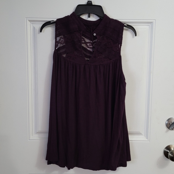 Anthropologie Deletta Brenta Plum Purple Lace Top - Picture 6 of 7